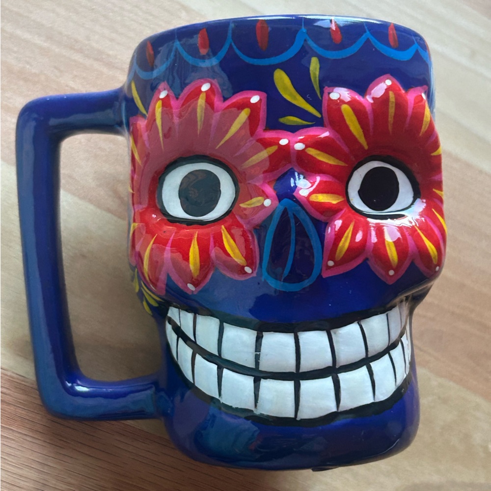 🌼Mexican Ceramic Folk Art🌼Sugar Skull Mug